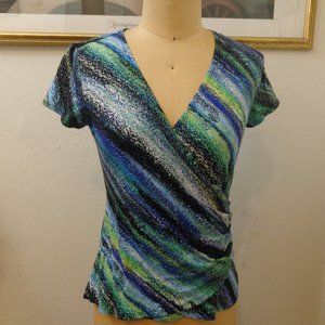 NWT Premise Blue Watercress Combo Blouse